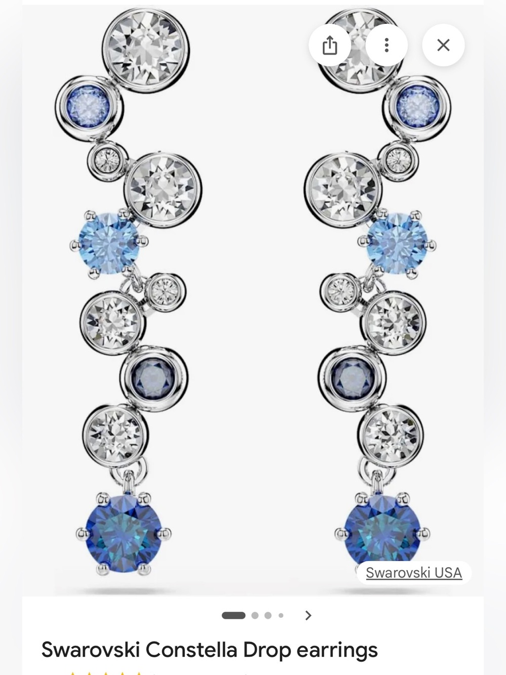 Swarovski Blue Gradient Crystal Drop Earrings - Women Jewelry - Picture 7 of 11